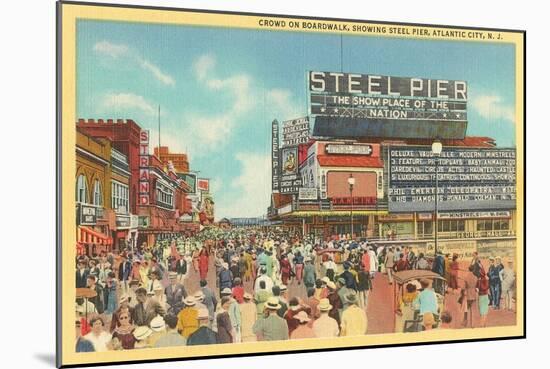 Boardwalk, Steel Pier, Atlantic City, New Jersey-null-Mounted Art Print