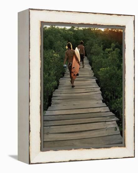 Boardwalk to Surf from Cabinas Las Olas, Avellanas Beach, Guanacaste State, Northwest, Costa Rica-Aaron McCoy-Framed Premier Image Canvas