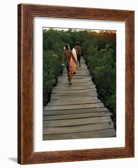 Boardwalk to Surf from Cabinas Las Olas, Avellanas Beach, Guanacaste State, Northwest, Costa Rica-Aaron McCoy-Framed Photographic Print