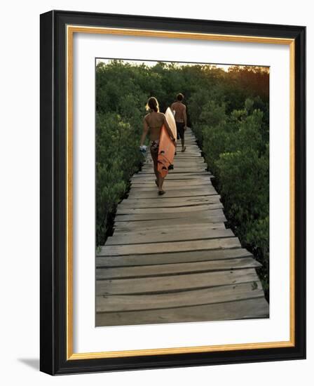 Boardwalk to Surf from Cabinas Las Olas, Avellanas Beach, Guanacaste State, Northwest, Costa Rica-Aaron McCoy-Framed Photographic Print