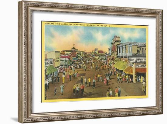 Boardwalk, Wildwood-by-the-Sea, New Jersey-null-Framed Art Print