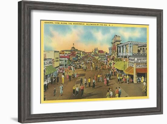 Boardwalk, Wildwood-by-the-Sea, New Jersey-null-Framed Art Print