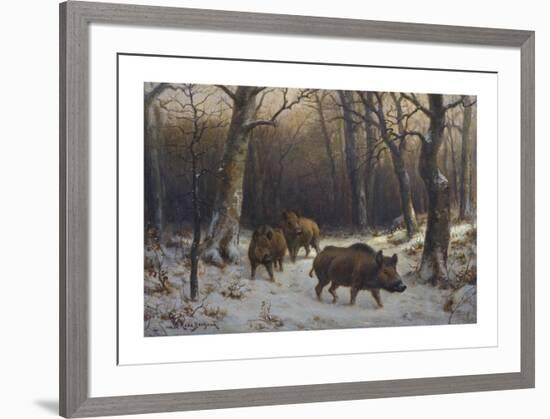 Boars in the Snow-Rosa Bonheur-Framed Premium Giclee Print