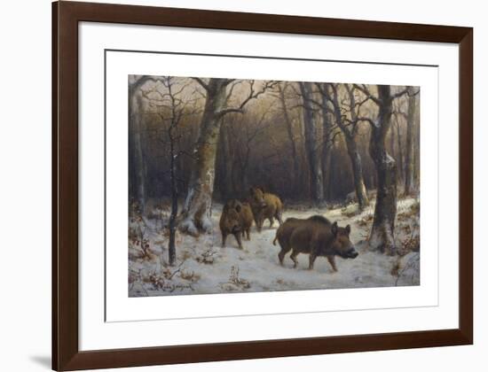 Boars in the Snow-Rosa Bonheur-Framed Premium Giclee Print