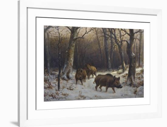 Boars in the Snow-Rosa Bonheur-Framed Premium Giclee Print