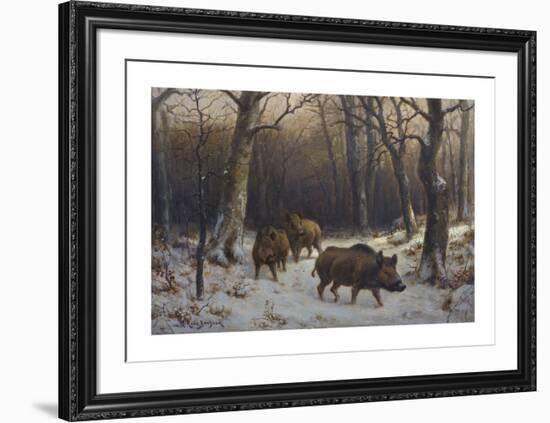 Boars in the Snow-Rosa Bonheur-Framed Premium Giclee Print