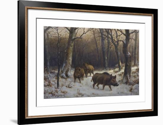 Boars in the Snow-Rosa Bonheur-Framed Premium Giclee Print