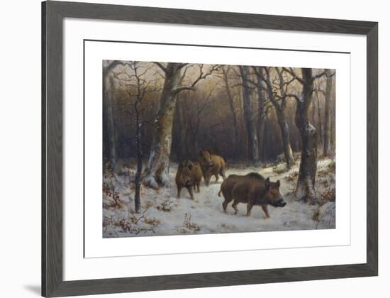 Boars in the Snow-Rosa Bonheur-Framed Premium Giclee Print