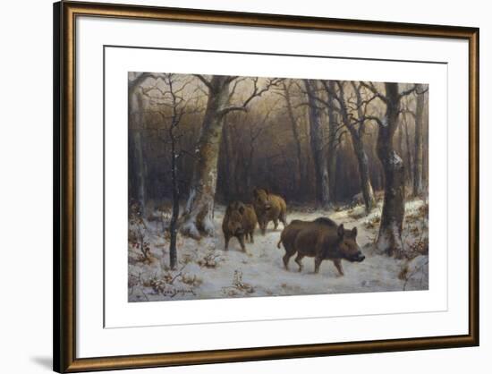 Boars in the Snow-Rosa Bonheur-Framed Premium Giclee Print