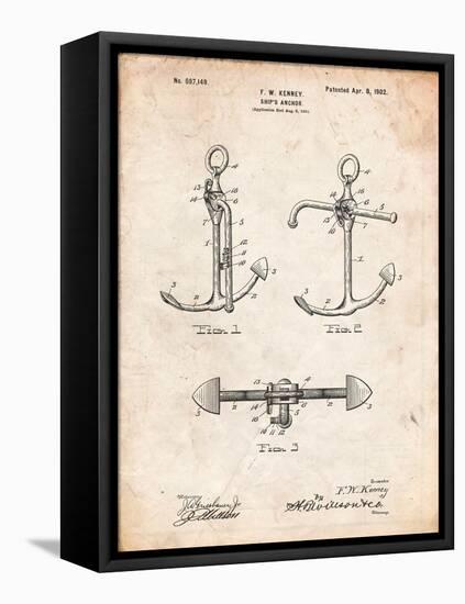 Boat Anchor Patent-Cole Borders-Framed Stretched Canvas