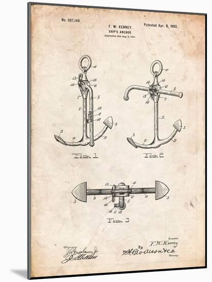 Boat Anchor Patent-Cole Borders-Mounted Art Print