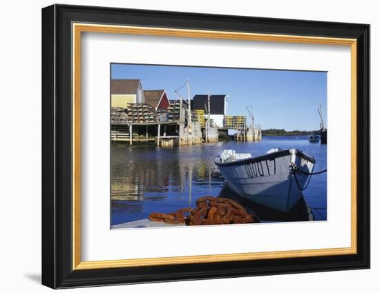 Boat and Fishermen's Wharf in Nova Scotia-Paul Souders-Framed Photographic Print