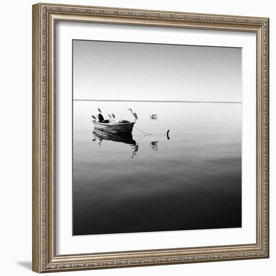 Boat and Heron II-Moises Levy-Framed Photographic Print