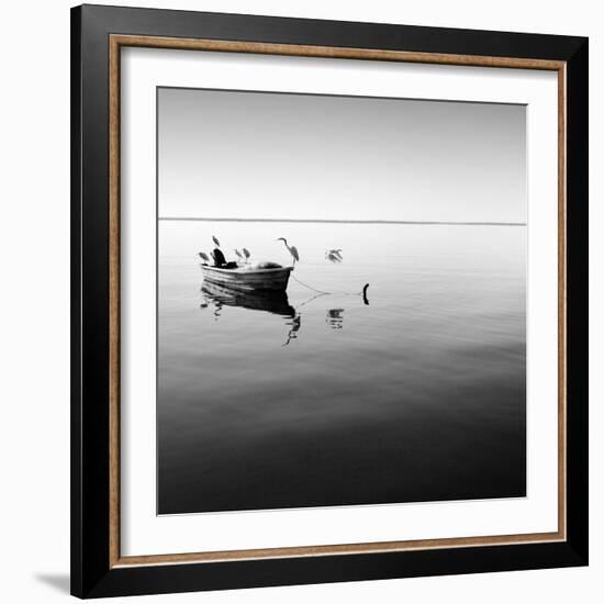 Boat and Heron II-Moises Levy-Framed Photographic Print