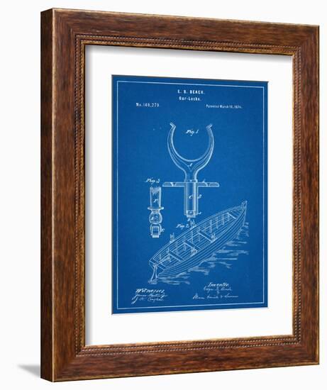 Boat And Oar Patent-null-Framed Premium Giclee Print