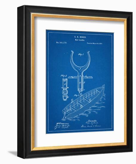 Boat And Oar Patent-null-Framed Premium Giclee Print