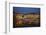 Boat and restaurants reflected in Thu Bon River at dusk, Hoi An, Vietnam-David Wall-Framed Photographic Print