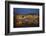 Boat and restaurants reflected in Thu Bon River at dusk, Hoi An, Vietnam-David Wall-Framed Photographic Print