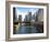 Boat and River, Chicago River, Chicago, Illinois, Usa-Alan Klehr-Framed Photographic Print