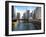 Boat and River, Chicago River, Chicago, Illinois, Usa-Alan Klehr-Framed Photographic Print