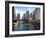 Boat and River, Chicago River, Chicago, Illinois, Usa-Alan Klehr-Framed Photographic Print