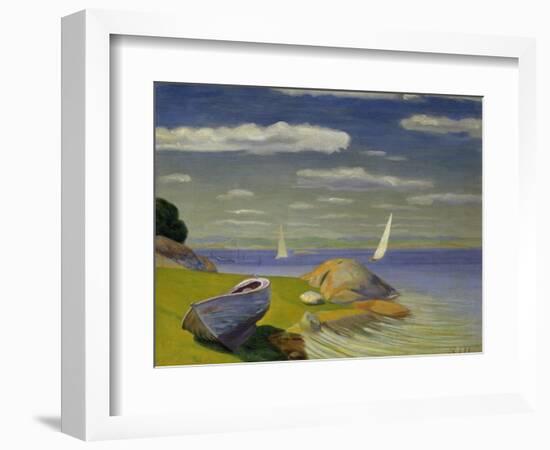 Boat at the Shore of Viksfjord, 1918-Harald Sohlberg-Framed Giclee Print