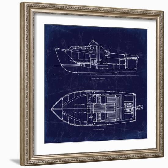 Boat Blueprint 2-Carole Stevens-Framed Art Print