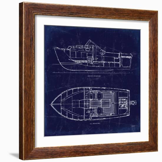 Boat Blueprint 2-Carole Stevens-Framed Art Print