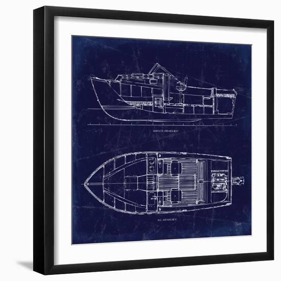 Boat Blueprint 2-Carole Stevens-Framed Art Print