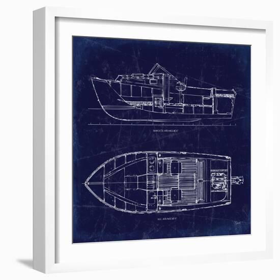 Boat Blueprint 2-Carole Stevens-Framed Art Print