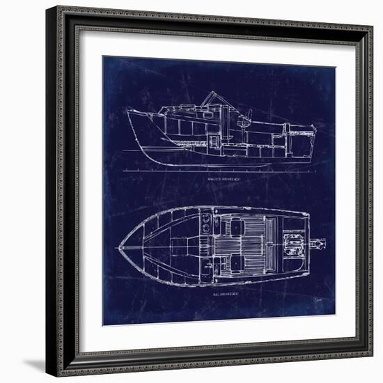 Boat Blueprint 2-Carole Stevens-Framed Art Print