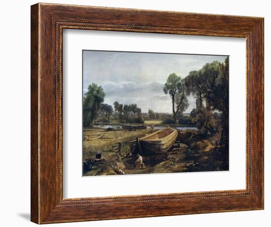 Boat Building Near Flatford Mill, 1815-John Constable-Framed Giclee Print