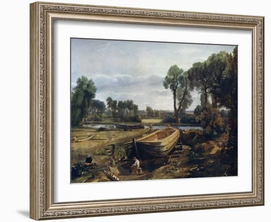 Boat Building Near Flatford Mill, 1815-John Constable-Framed Giclee Print
