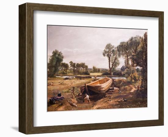 Boat-Building near Flatford Mill, 19Th Century (Oil on Canvas)-John Constable-Framed Giclee Print