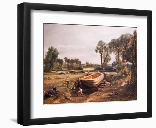 Boat-Building near Flatford Mill, 19Th Century (Oil on Canvas)-John Constable-Framed Giclee Print