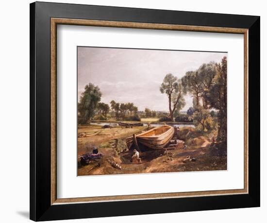 Boat-Building near Flatford Mill, 19Th Century (Oil on Canvas)-John Constable-Framed Giclee Print