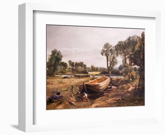 Boat-Building near Flatford Mill, 19Th Century (Oil on Canvas)-John Constable-Framed Giclee Print