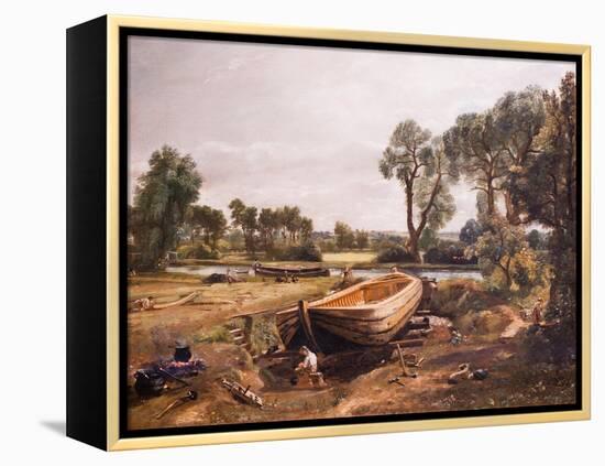 Boat-Building near Flatford Mill, 19Th Century (Oil on Canvas)-John Constable-Framed Premier Image Canvas