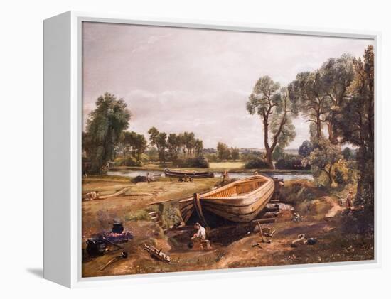 Boat-Building near Flatford Mill, 19Th Century (Oil on Canvas)-John Constable-Framed Premier Image Canvas