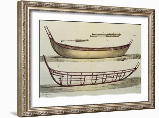 Boat Building Techniques for Rowing Boats on the Aleutian Islands from a New Voyage Round the World-Vincenzo Cabianca-Framed Giclee Print