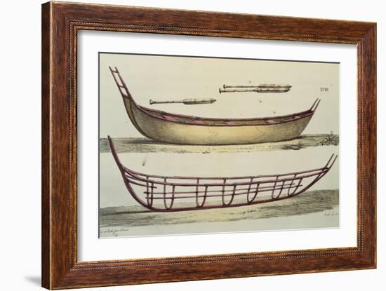 Boat Building Techniques for Rowing Boats on the Aleutian Islands from a New Voyage Round the World-Vincenzo Cabianca-Framed Giclee Print