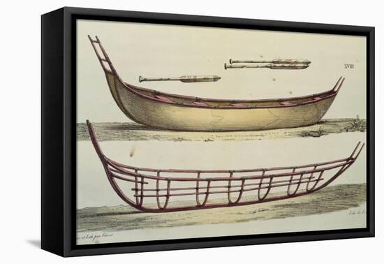 Boat Building Techniques for Rowing Boats on the Aleutian Islands from a New Voyage Round the World-Vincenzo Cabianca-Framed Premier Image Canvas