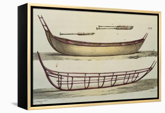 Boat Building Techniques for Rowing Boats on the Aleutian Islands from a New Voyage Round the World-Vincenzo Cabianca-Framed Premier Image Canvas