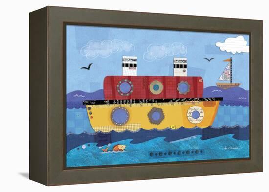 Boat Collage-Holli Conger-Framed Premier Image Canvas