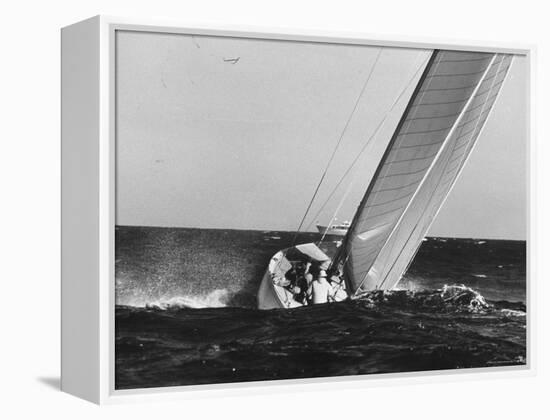Boat Competing During Americas Cup Race-George Silk-Framed Premier Image Canvas