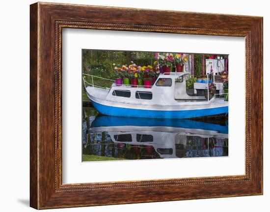 Boat Decorated with Spring Flowers-Anna Miller-Framed Photographic Print