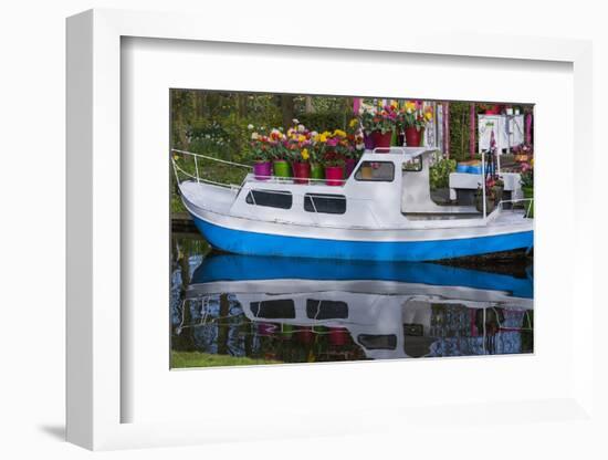 Boat Decorated with Spring Flowers-Anna Miller-Framed Photographic Print