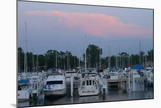 Boat docks at sunset, Indiana Dunes, Indiana, USA-Anna Miller-Mounted Photographic Print