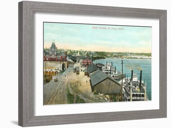 Boat Docks, St. Paul, Minnesota-null-Framed Art Print
