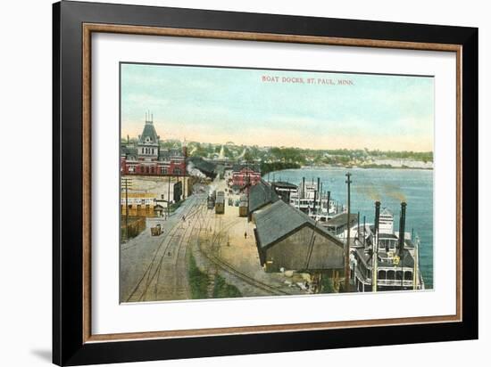 Boat Docks, St. Paul, Minnesota-null-Framed Art Print